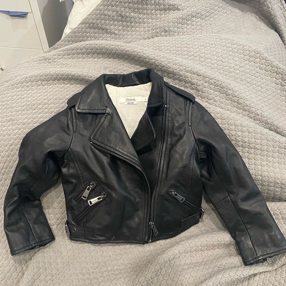 Black leather Bonpoint jacket